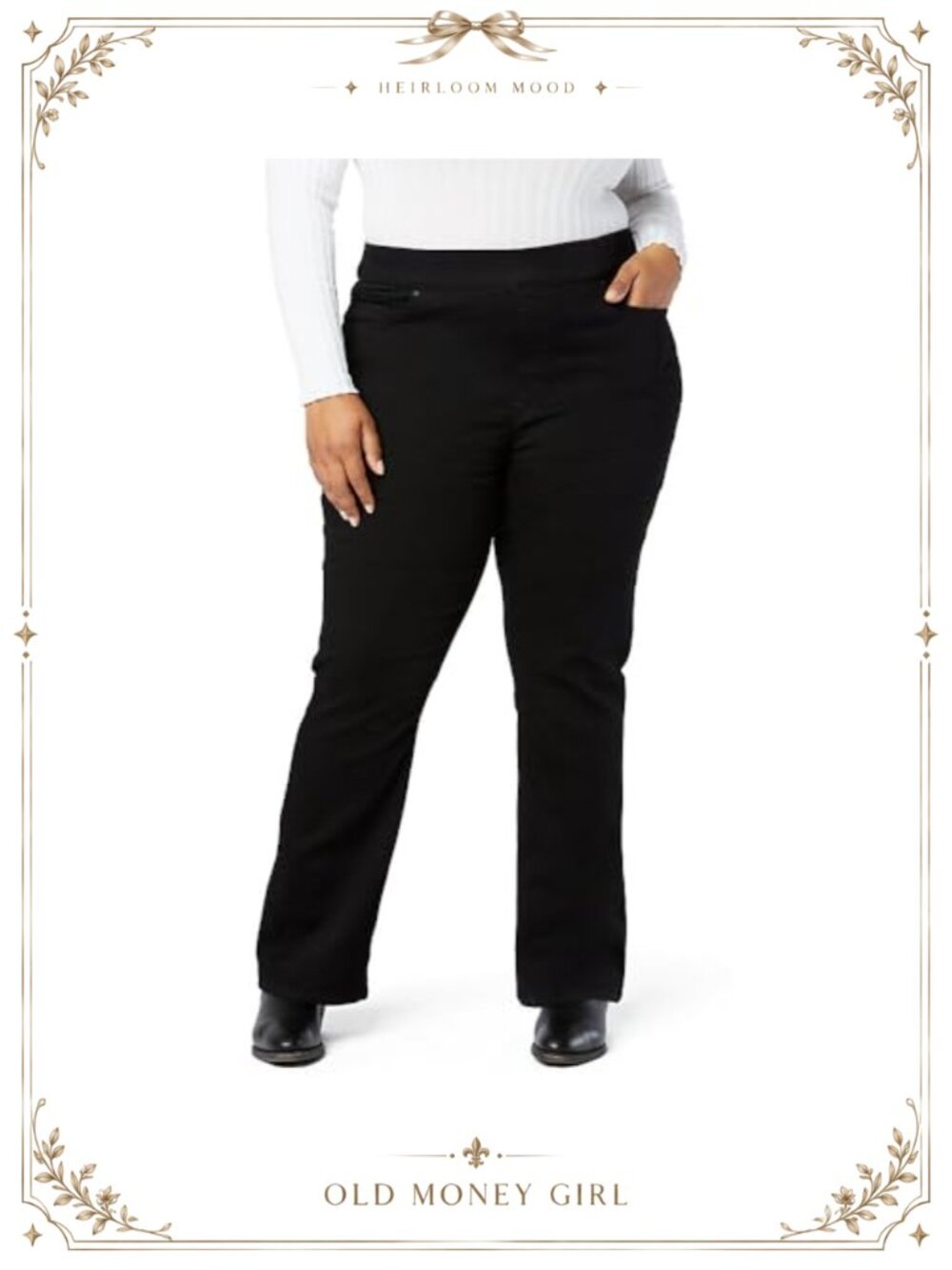Shaping Pull-On Bootcut Jeans High Rise Tummy Control